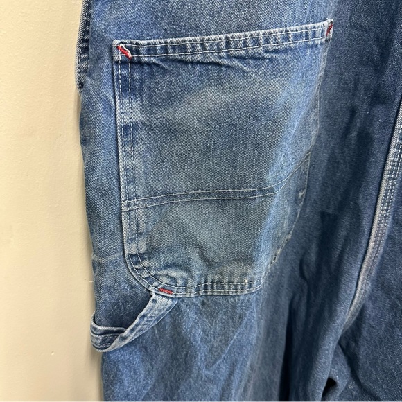 Dickies Blue Denim Carpenter Bib Overalls 42 x 32 - Picture 13 of 16